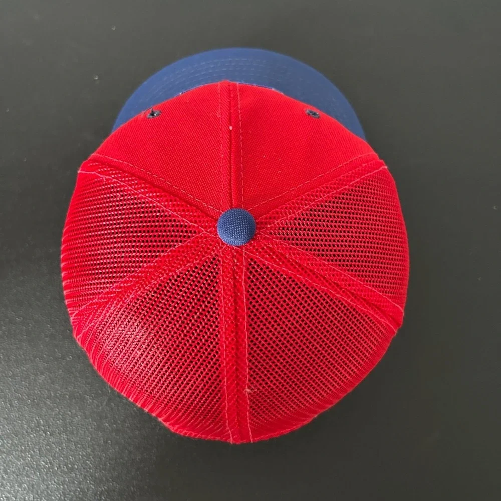 Vintage 80s Car Quest Trucker Hat Cap Snap‎ Back Adjustable Red Blue NFL Adult